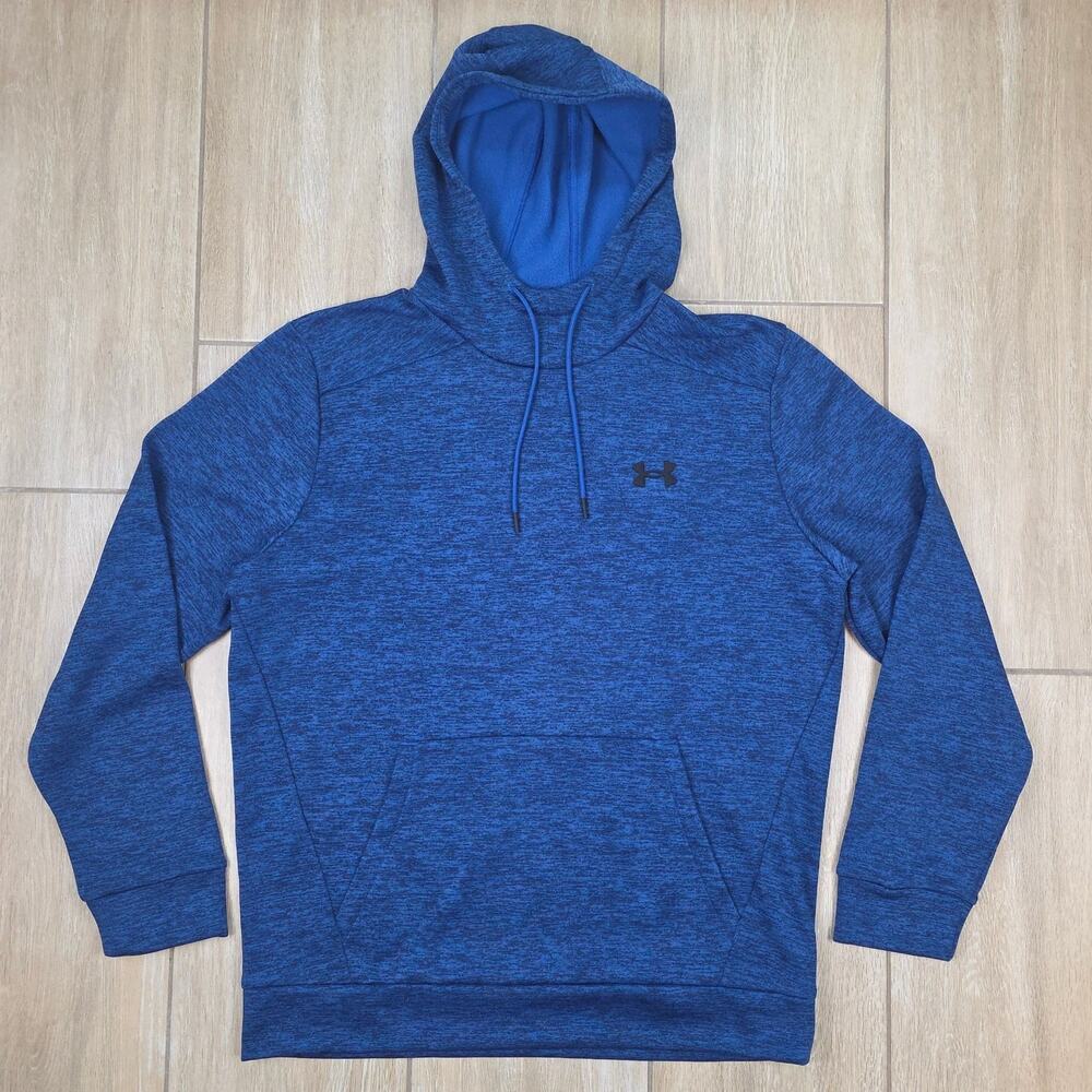 Under Armour Armour Fleece Hoodie Mens L Blue NWT Loose Fit Athletic Pullover